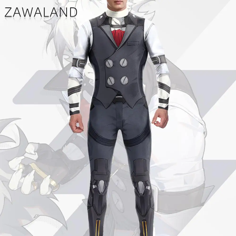 Costume Zawaland Lycaon pour hommes, combinaison imprimée imbibée, tenue d'Halloween sexy, déguisement amusant, vêtements de fête cosplay