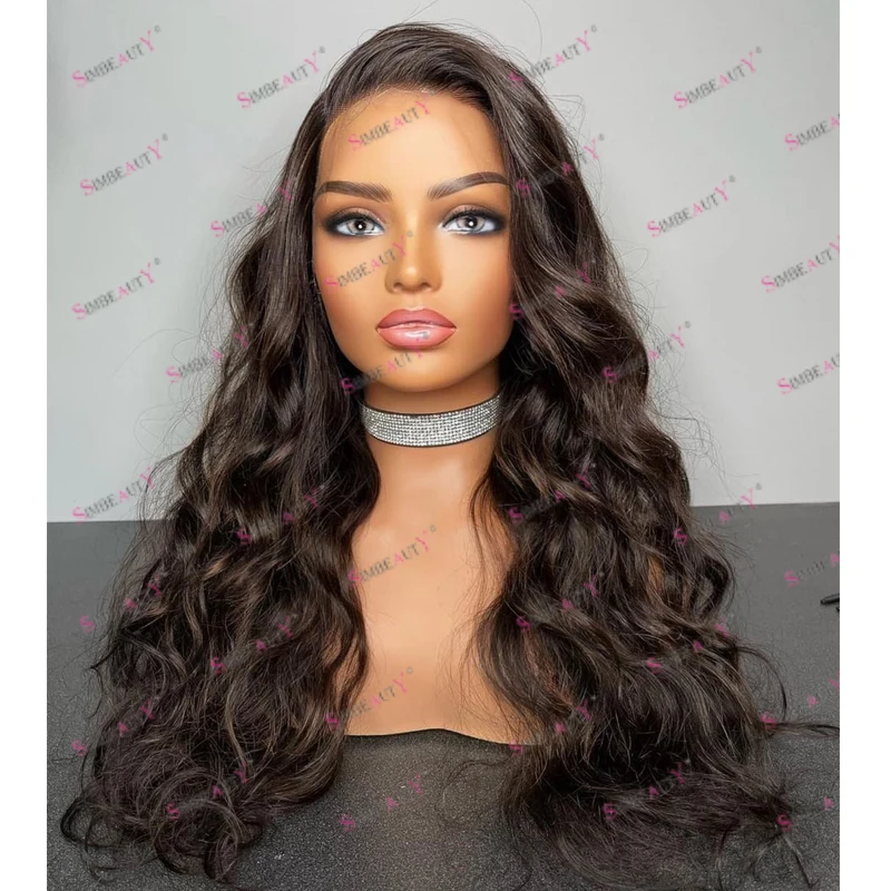 

Dark Chocolate Brown Loose Wave Human Hair 360 Lace Frontal Wigs Glueless 5x5 HD Lace Wigs for Women Natural Hairline Pre Pluck