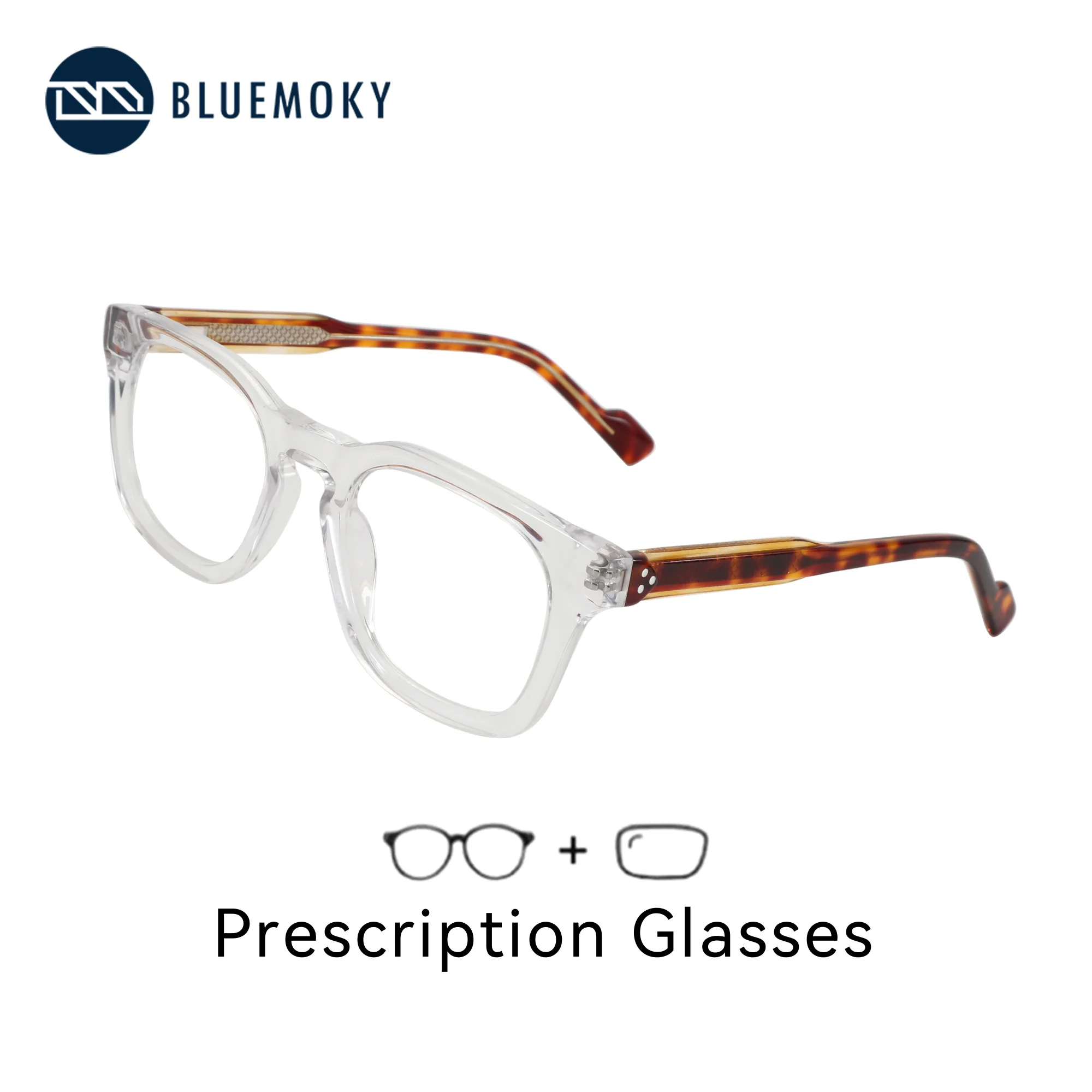 

Модные квадратные очки BLUEMOKY из ацетата для мужчин, оптические очки для коррекции близорукости с защитой от синего света, фотохромные очки по рецепту