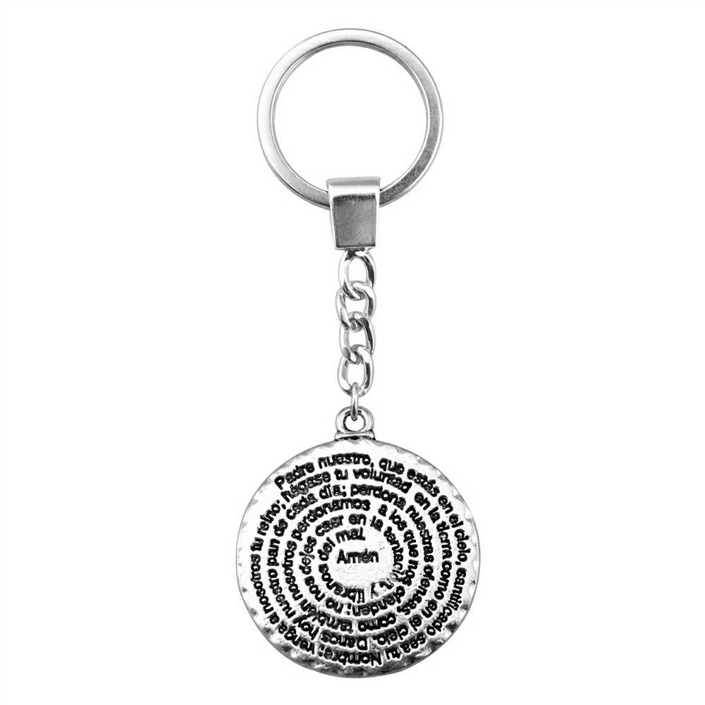 1pcs Round Amen Bible Moto Keychain Accessories For Women Supplies For Jewelry Diy Ring Size 30mm