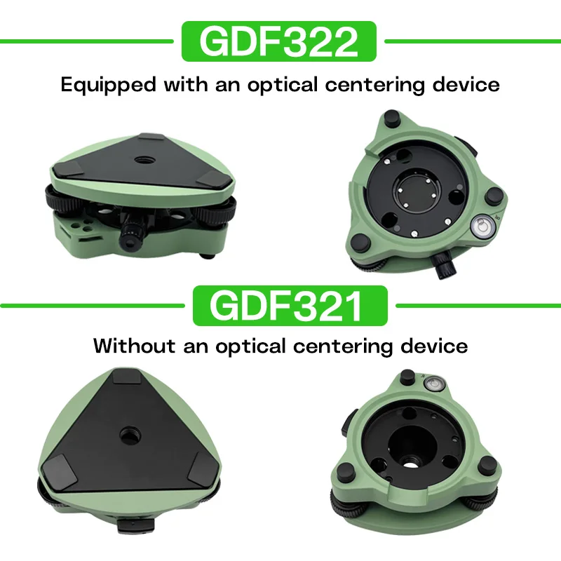 

High QualityTwo Green aluminum alloy GDF322 /GDF321 Accurate Tribrach for Survey Total Stations Brand with Optical Plummet