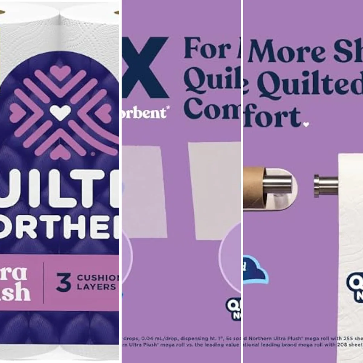 Quilted Northern Ultra Plush Toilet Paper, 6 Mega Rolls = 24 Regular Rolls, 4X More Absorbent*, 3-Ply Soft Toilet Tissue