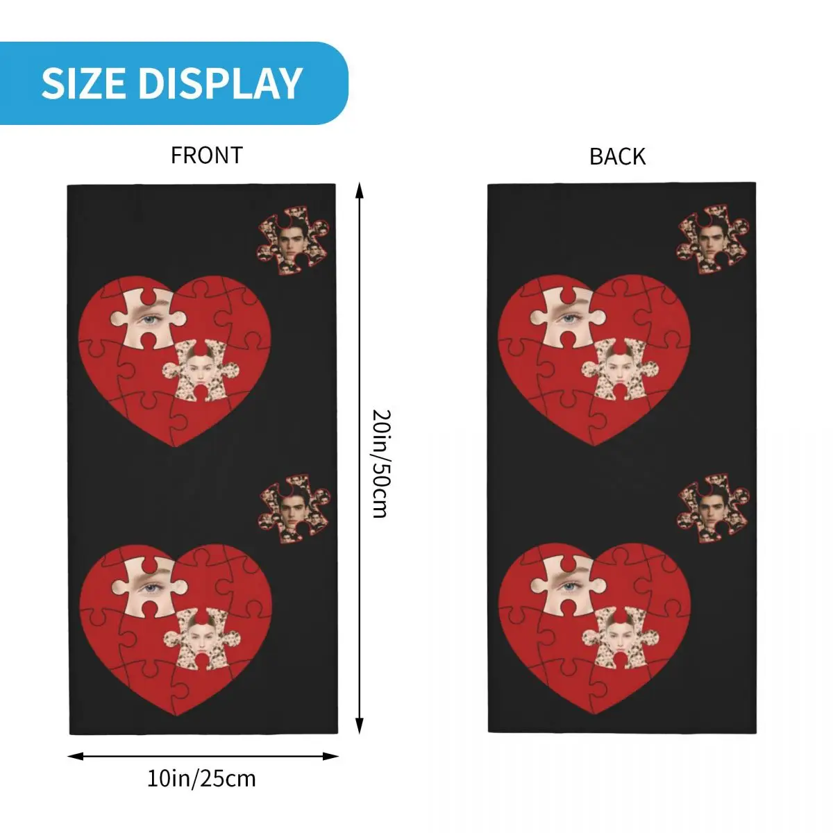 Benutzerdefiniertes Puzzle-Design, individuelles Gesicht, Foto, Halstuch, Damen und Herren, winddicht, Winter, besondere Geschenke, Bandana-Schal zum Radfahren