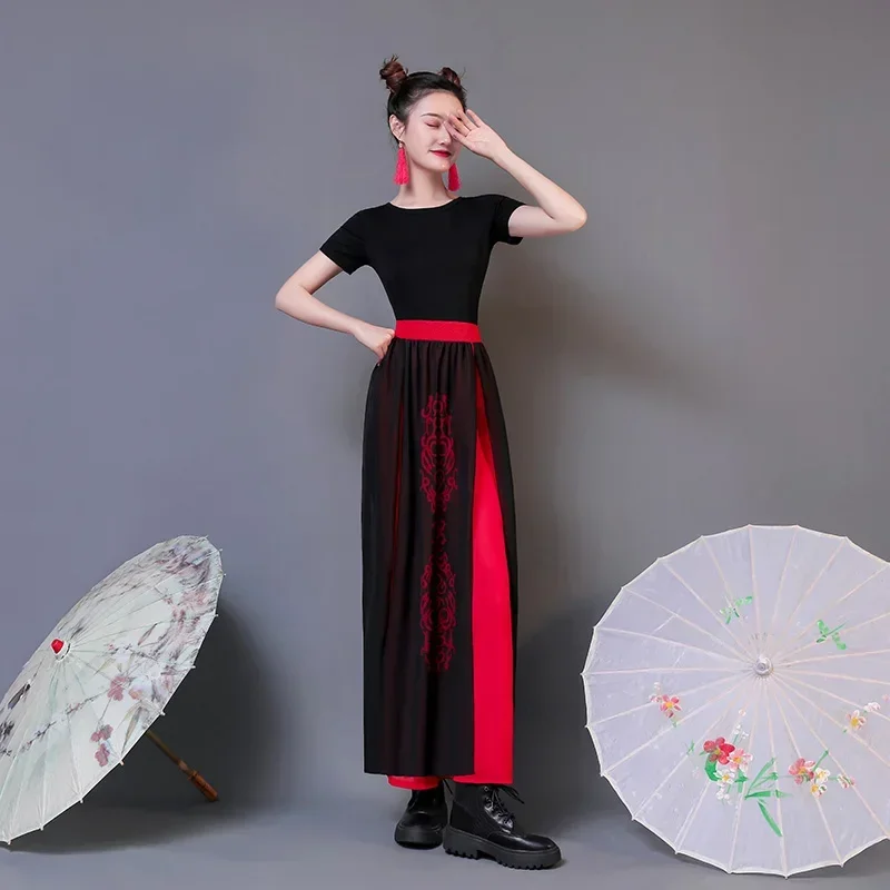 중국 스타일 양코 무용복, 클래식 재즈 댄스, 현대 무용 연습 세트, 전통 동양 한푸 양코 원피스