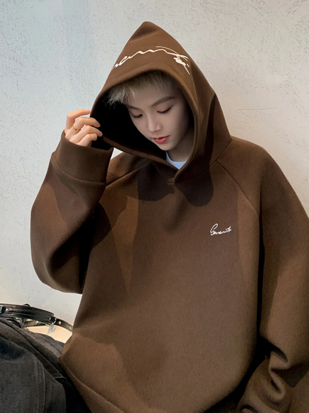 

Мужская толстовка в американском ретро-стиле с вышивкой букв, шерстяная куртка для подростков, весна-осень, Haome Top