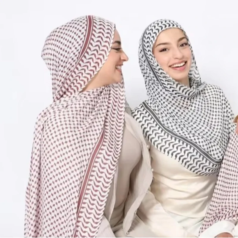 

Big Size Kuffiyeh Prints Hijab Cotton Scarf Breathable Soft Long Fashion Forward Scarves Headscarf Muslim Hijabs Shawl Ramadan