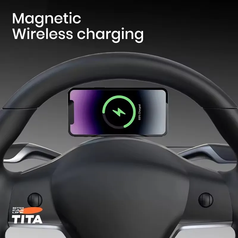 Tita Magnetic Car Wireless Charger For Old Tesla Model 3 /Y Car Phone Holder Mounts Adsorbable Smartphone Holder Accessoires