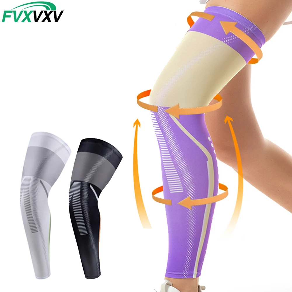 1/2PCS Compression Leg Sleeve Full Length Leg Sleeves Sports Cycling Leg Sleeves for Men Women, Running, Basketball