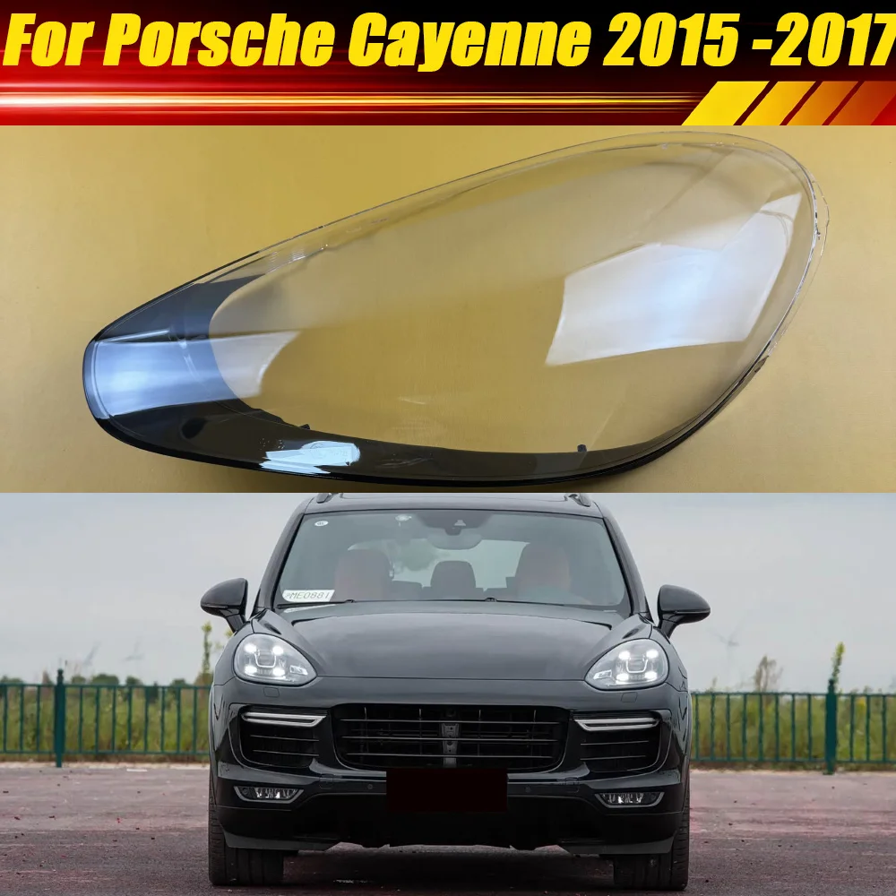 

For Porsche Cayenne 2015 2016 2017 Headlamp Transparent Cover Lampshade Lamp Headlight Shell Plexiglass Replace Original Lens