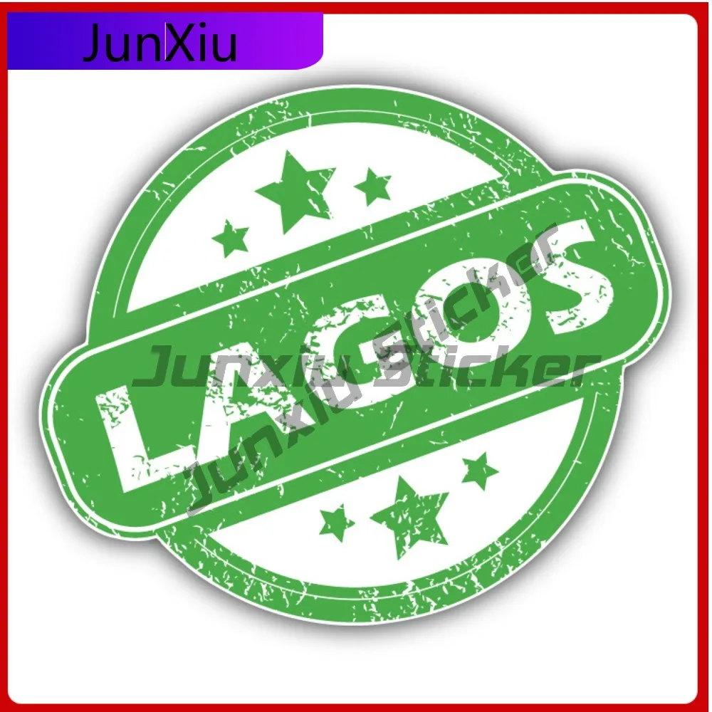 

Lagos Creative Sticker Travel Stamp Car Decal Bumper Stickers Anime Style Truck Use For Door Panel Car Accessories Scratch Co