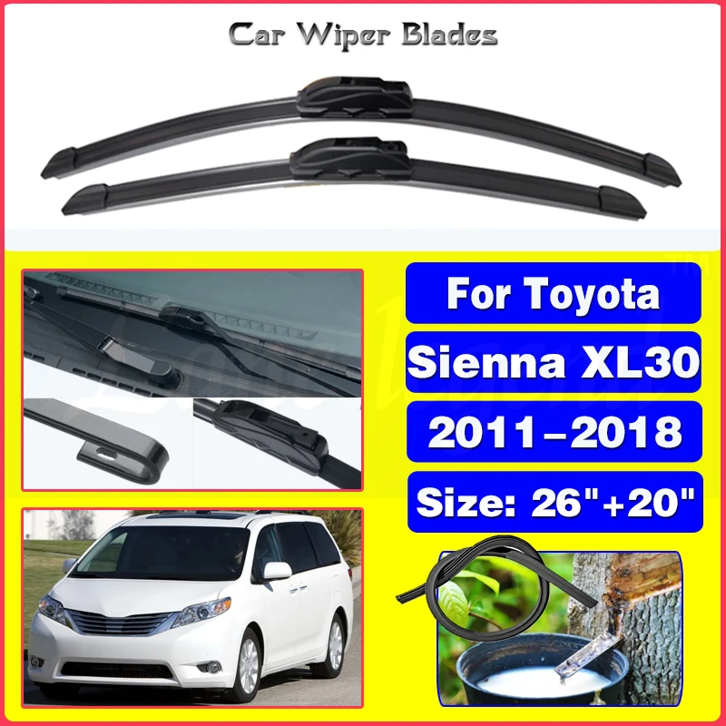 

Car Wiper Blades for Toyota Sienna XL30 2011 2012 2013 2014 2015 2016 2017 2018 Windscreen Windshield Brushes Washer Accessories