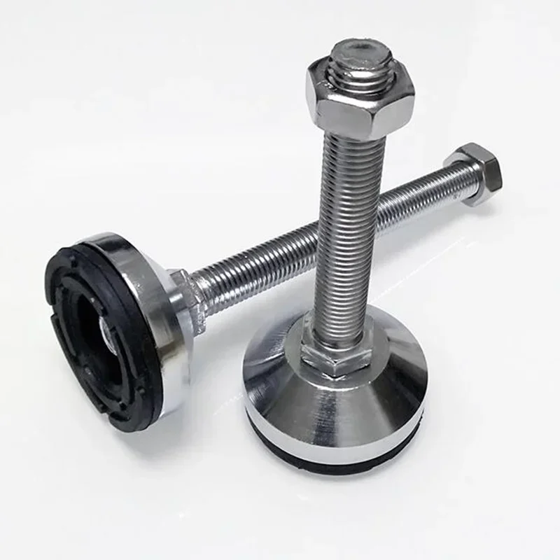 High Quality Furniture support leg M8 / M10 / M12 Adjustable Foot Cups with 40mm / 50mm Diameter rubber non-slip pad Hardware