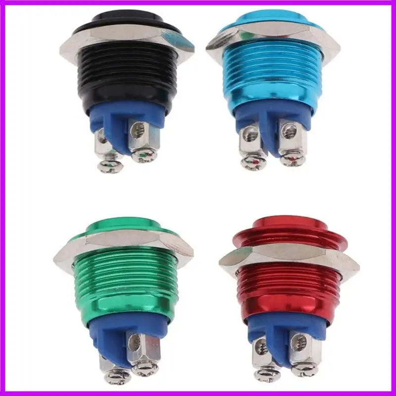 1PCS Panel Mount 16mm Momentary OFF-(ON) Push Button Switch Upper Screw Thread for Automotive or Motorcycle