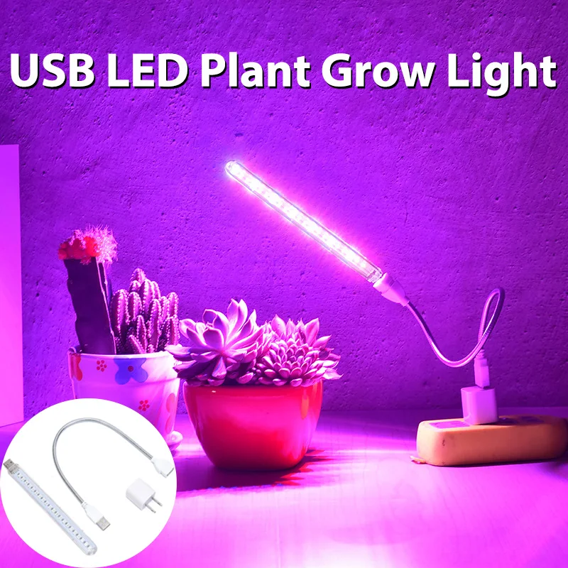 Espectro completo LED Planta Crescimento Lâmpada, interior Lâmpadas Phyto, Estufa, Casa Tenda, Flores, Iluminação Mudas, USB, 5V