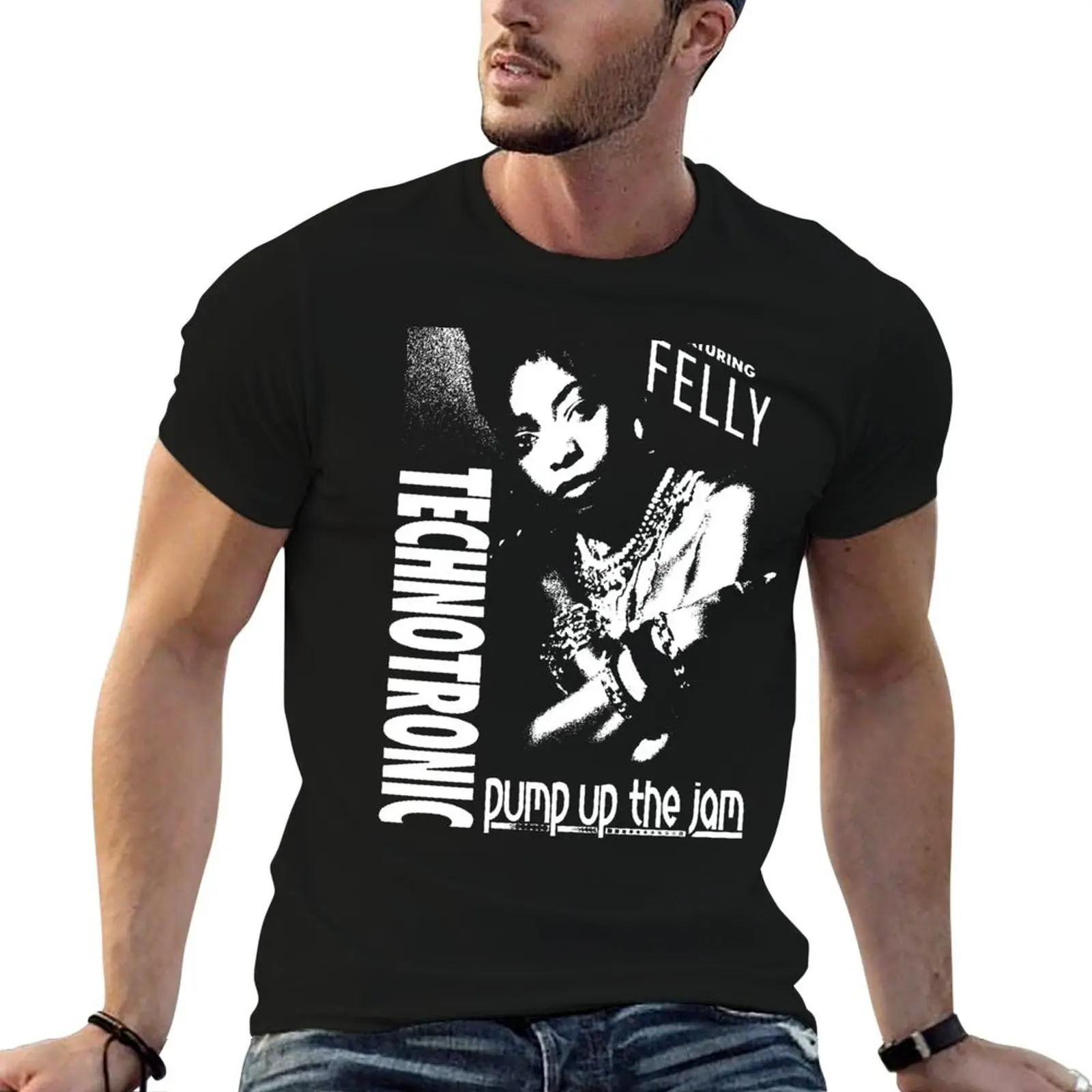 Camiseta Technotronic-Pump Up The Jam (Remix), camisetas divertidas de algodón para hombre, camisetas gráficas para hombre, camiseta gráfica