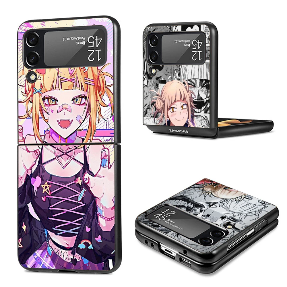 MHA Himiko Toga Phone Case Cover for Samsung Galaxy Z Flip 6 5 4 3 5G Flip3 Flip4 Flip5 ZFlip6 Customized Black Fundas Clear Pho