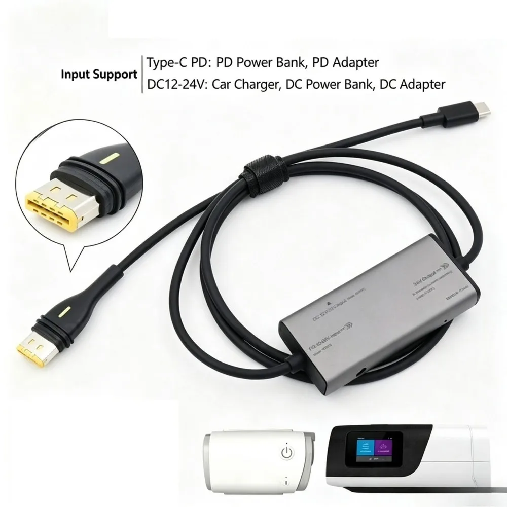 ABFN-For S11 Airmini CPAP Battery Connection Cable Type-C Plug Power Cord Ventilation Power Supply Wire Outdoor Power Bank