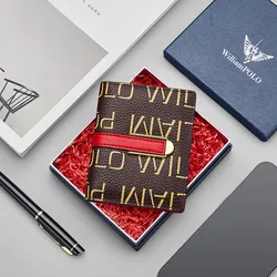 Women's leather wallet, trendy short style card holder, fashionable personality, multifunctional card bag
