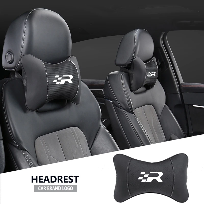 1PCS Car Seat Headrest Auto Logo Neck Pillow For Seat Cupra FR Leon Mk3 Ibiza Ateca Formentor Altea E-Racer Alhambra Tavasca