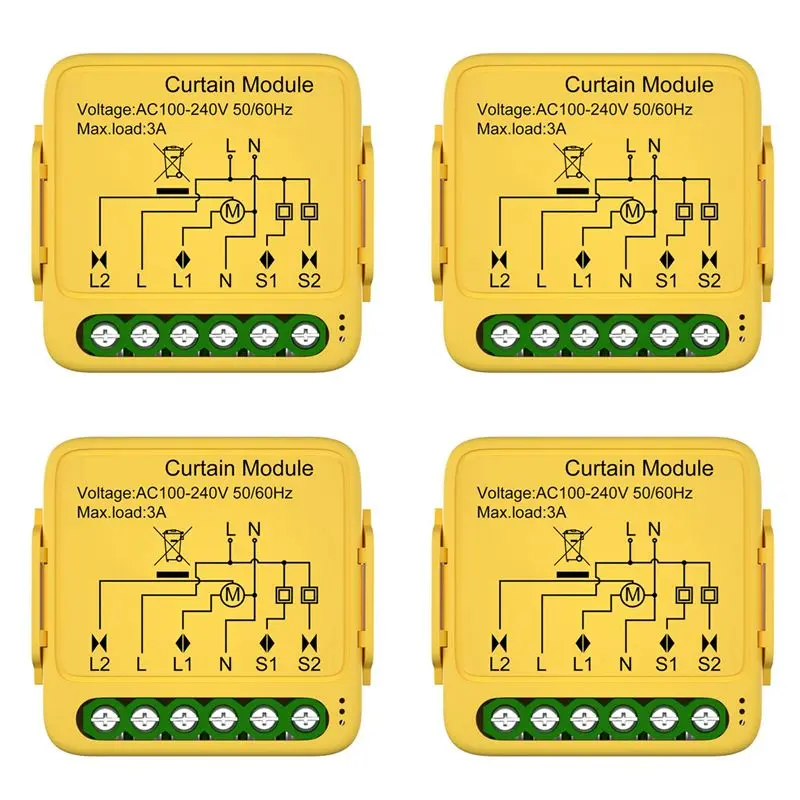 AA08-4X Tuya Smart Zigbee Curtain Switch Module Connected Roller Shutters Blind Motor Works With Alexa Googlehome