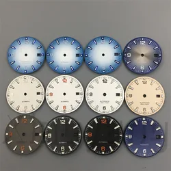 31mm Black Blue Silver Gradient Watch Dial Orange 6-9-12 Numbers Green Luminous Fit NH35 NH36 ETA2824 PT5000 2836  Movement Date