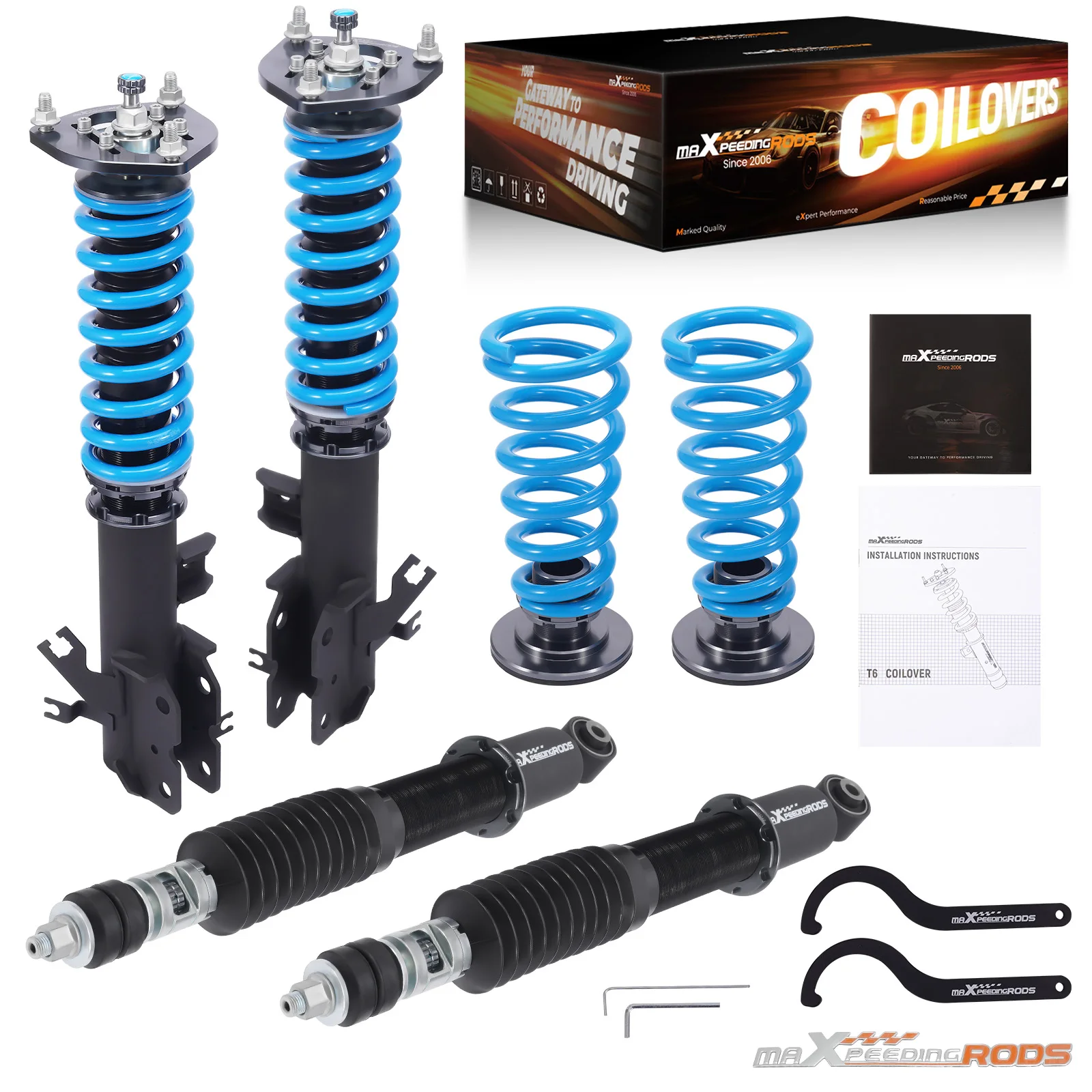 New for Front & Rear Coilover Adjustable Kit for Infiniti FX35 FX45 (S50) AWD / RWD 2003-2008 2 Years Warranty