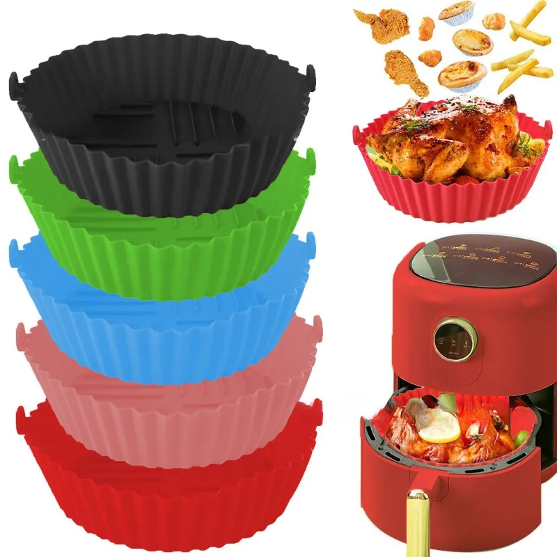 Air Fryer Silicone Liners Reusable Silicone Air Fryer Tray for Microwave Oven Non Stick Air Fryer Basket Kitchen Accessories