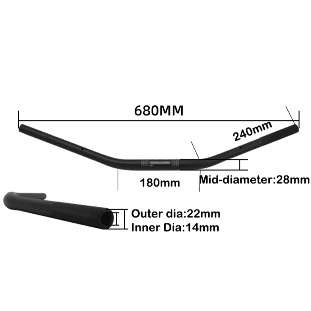 Motorcycle Handlebar 28mm CNC Sand Aluminum Alloy Handle Fat Bars 680mm for Honda Yamaha Royal Enfield Cafe Racer Ducati Benelli