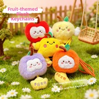 Creative Fruit Themed Keychain Couples Bag Pendant Apple Mango Cartoon Fun Gift Plush Material IP Authorized Cartoon Series