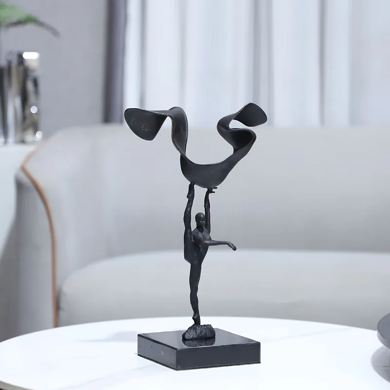 Modern simple geometric cast iron streamer gymnastics character decoration ornament living room bedroom TV cabinet home decorati