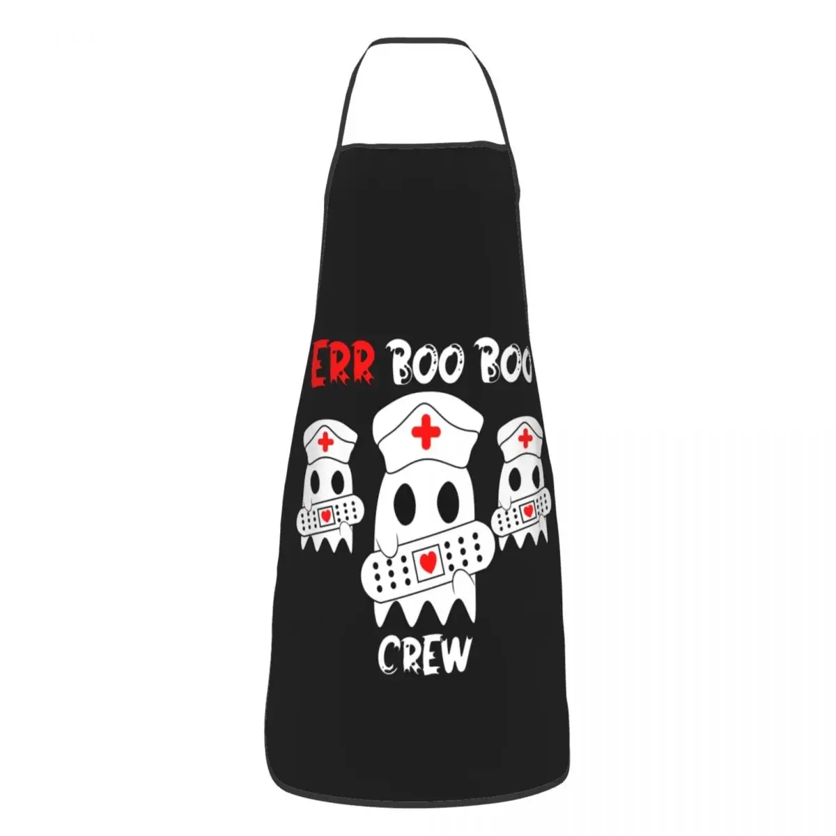 Er Boo Boo Crew Ghost Nurse Halloween Apron Women Men Unisex Bib Kitchen Cooking Tablier Cuisine Chef Baking