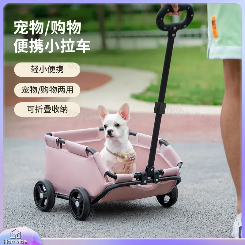 Lightweight Folding Pet Stroller for Small Dogs Cats Portable Travel Carrier Cart Foldable Puppy Pushchair Outdoor Walk Home