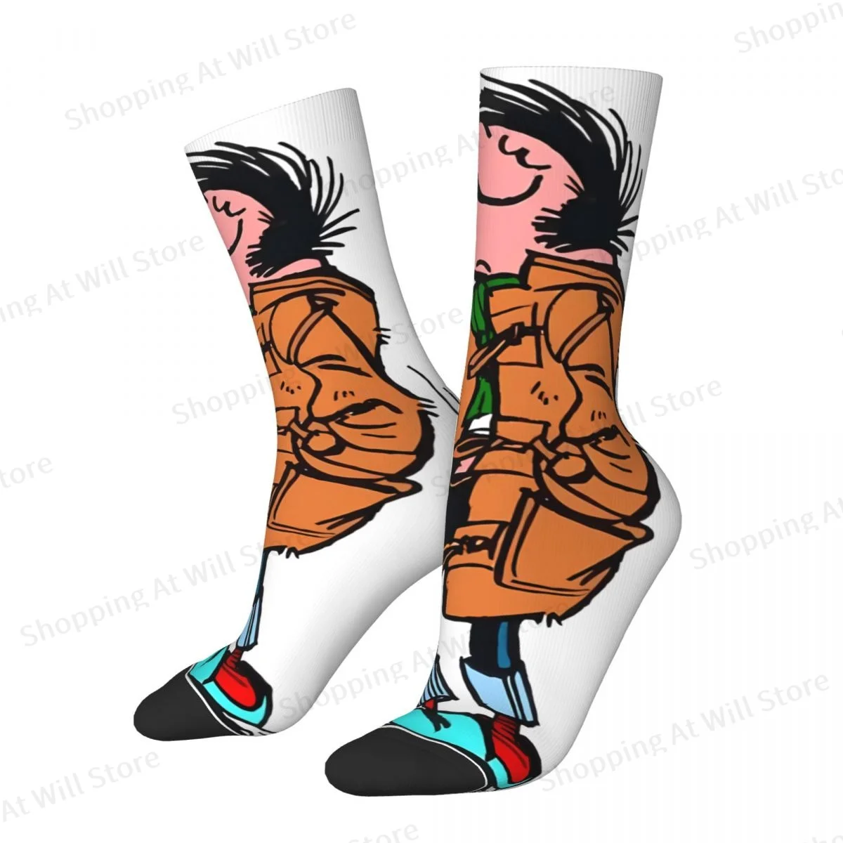 Gaston Lagaffe Unisex Winter Socks Warm Fun printing Socks Street Style Crazy Sock