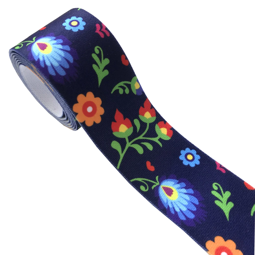 2/5/10 Meter/Lot 25mm 40mm  Flower Print Garment Waist Elastic Webbing DIY Apparel Band Bags Strap Sewing Accessories