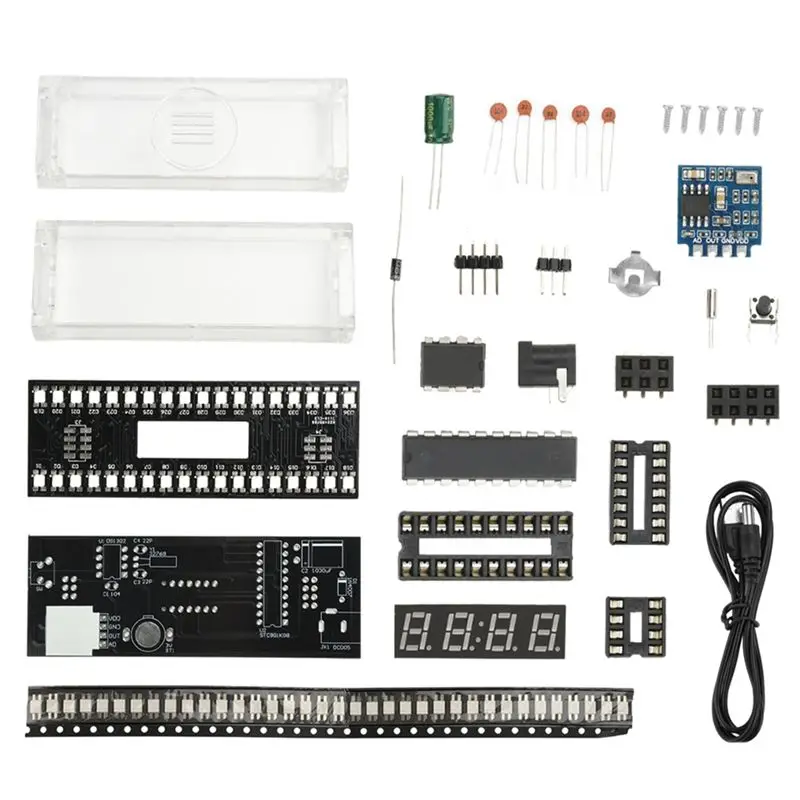 A67P-DC 5V Colorful LED Sound Control Spectrum Rhythm Light Module Digital Clock Electronic DIY Welding Practice Kit