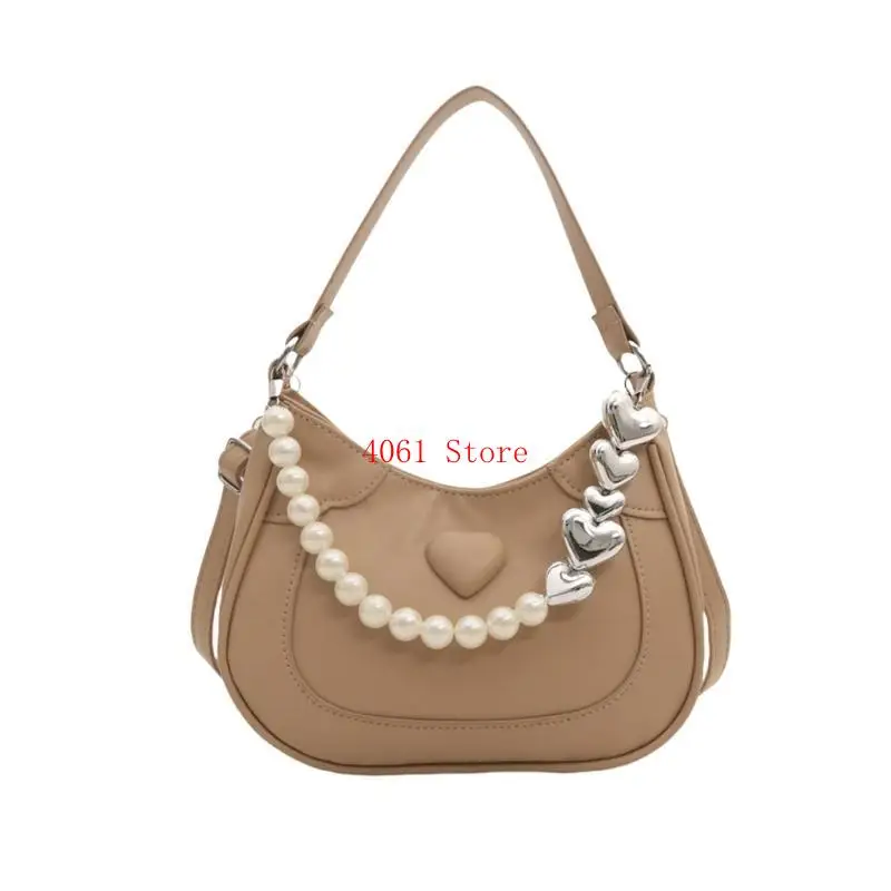 

Женская сумка через плечо из искусственной кожи в корейском стиле, модная сумка через плечо с жемчугом