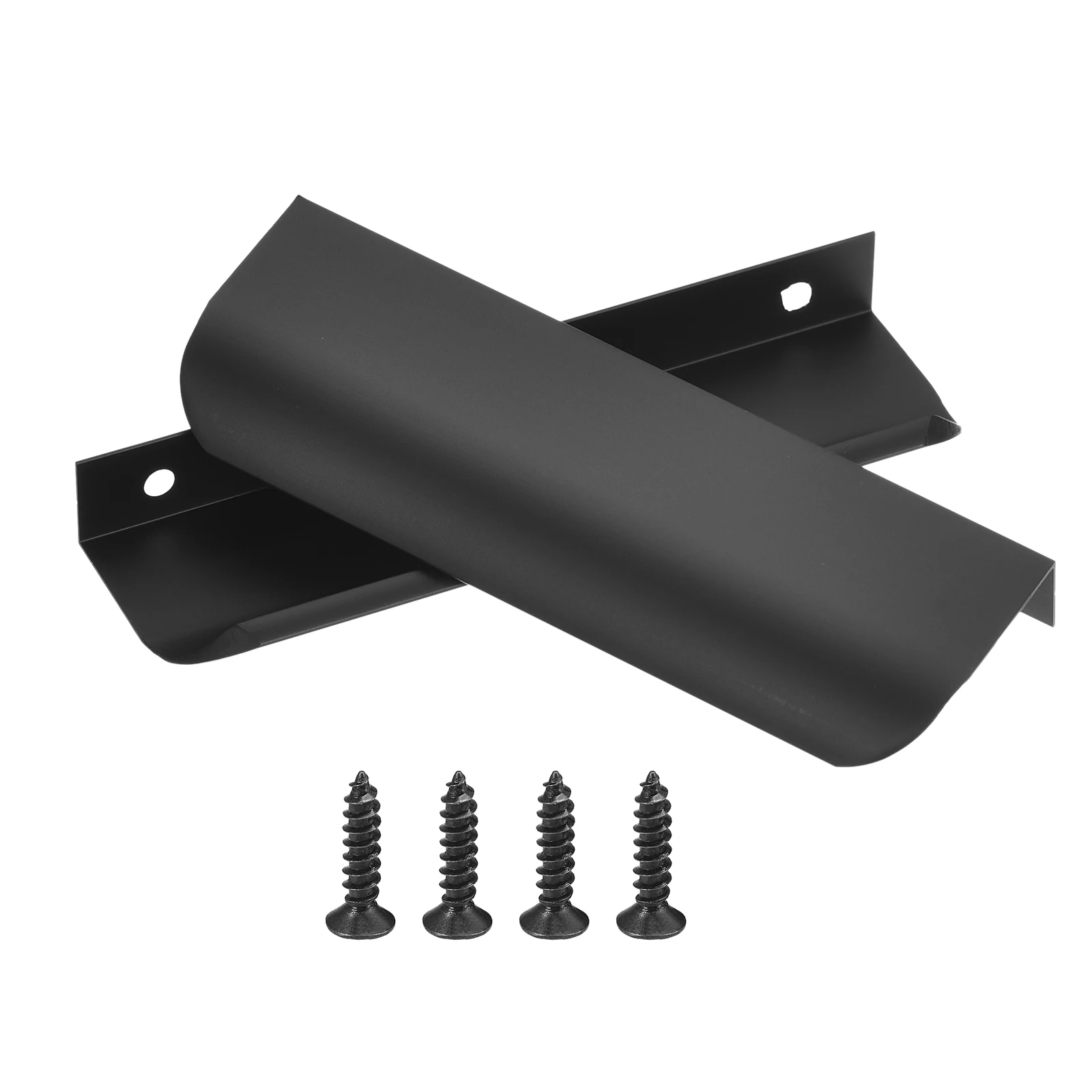 25 Pack Finger Edge Pull Cabinet Concealed Handles 96Mm/128Mm/160Mm Hole Center Black