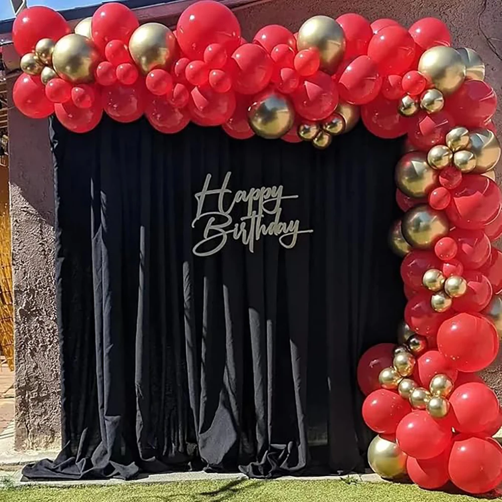 50th Black Red Balloons Garland Arch White Gold Balloon Kit 50th Birthday Party Graduation Retirement Party New Year Decoration