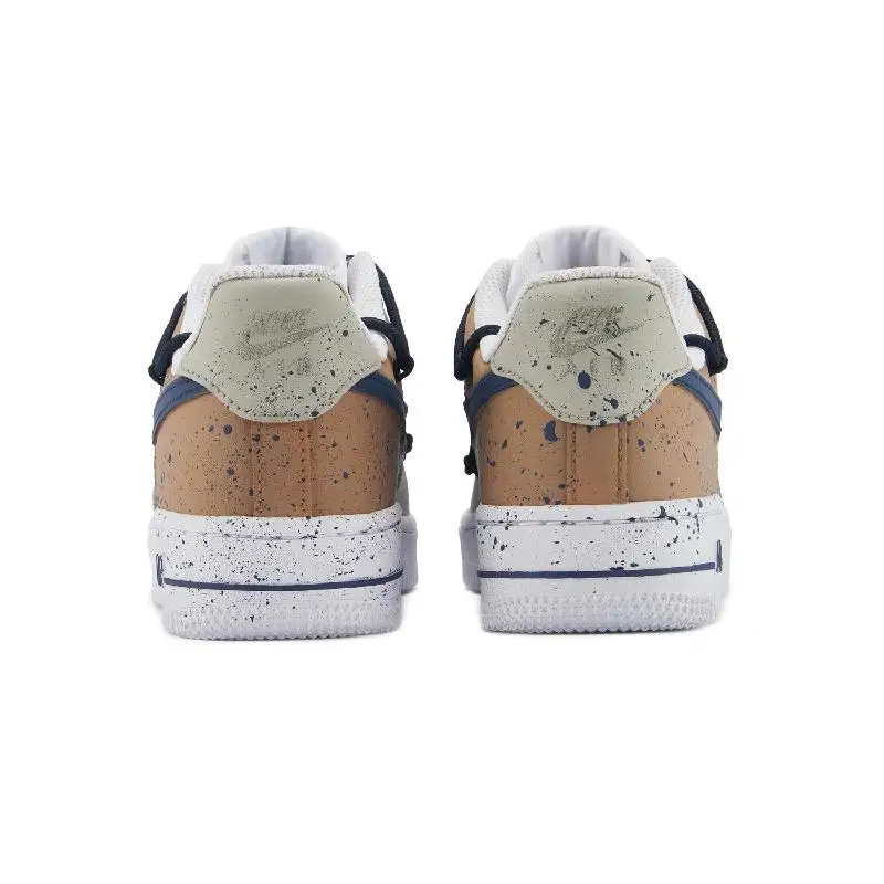 【Customize】Nike Air Force 1 Skateboarding Shoes Men Low-top Khaki/Blue Sneakers shoes CW2288-111