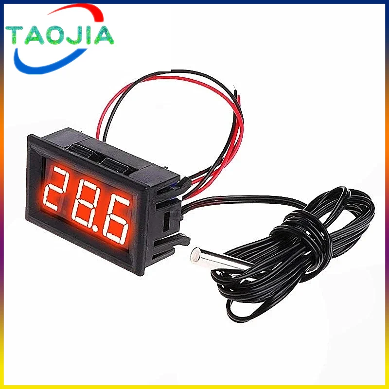DC 12V Mini Digital LED Thermometer for Car Temperature Monitor Panel Meter Measuring Range -50-110C with Temperature Probe