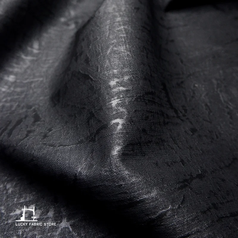 Washed, distressed, concave texture, matte, matte, handmade, faux PU leather, fabric, jacket, fashion designer fabric