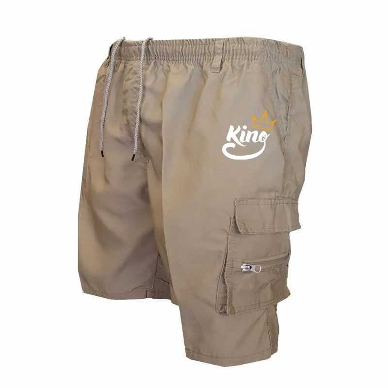 Trending Mens king print Shorts Fashion Sport Cargo pantaloni corti pantaloncini larghi Casual pantaloncini estivi