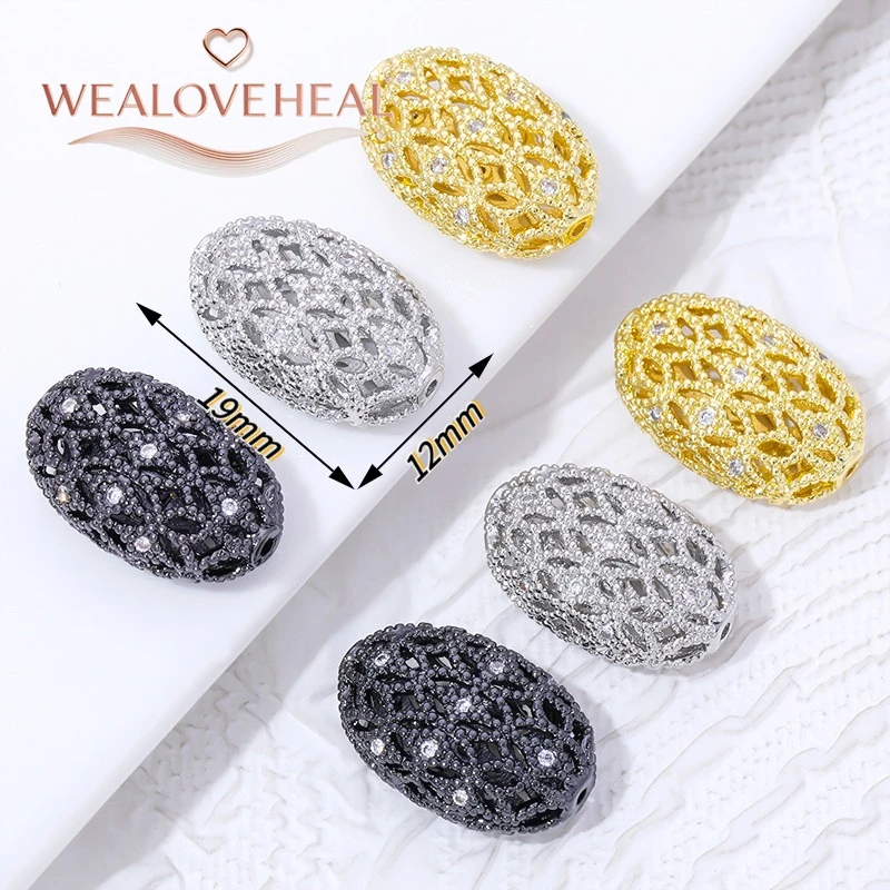 perlen für schmuckherstellung, schmuckherstellung zubehör, 18K vergoldete Messing-Hohlperlen, Olivenperlen-Abstandshalter, mit Zirkonia besetzte Trenner für Perlen, für DIY-Armband-Schmuckherstellungszubehör – Detail 16