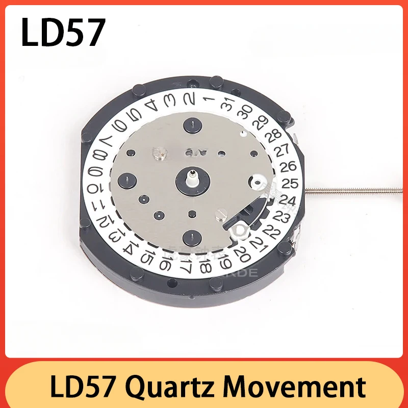 Movimento relógio quartzo reparação e peças de reposição, segundo pequeno, alta qualidade, nova China, LD57, 6 mãos, 6.9.12
