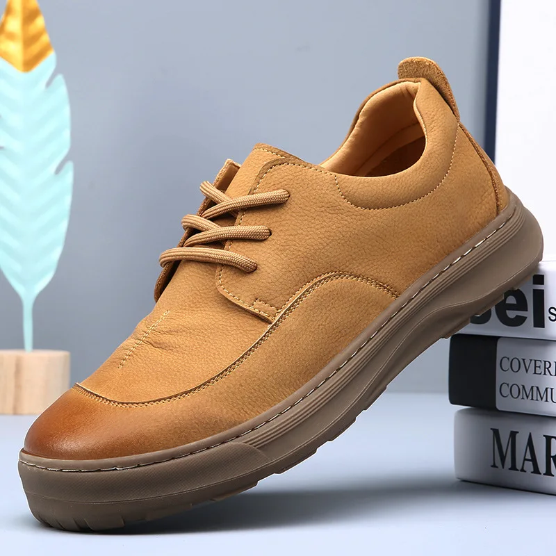 

Мужская повседневная кожаная обувь, мужская повседневная обувь из натуральной кожи, летняя мужская обувь, кожаные мужские лоферы ручной работы, новинка 2026 года