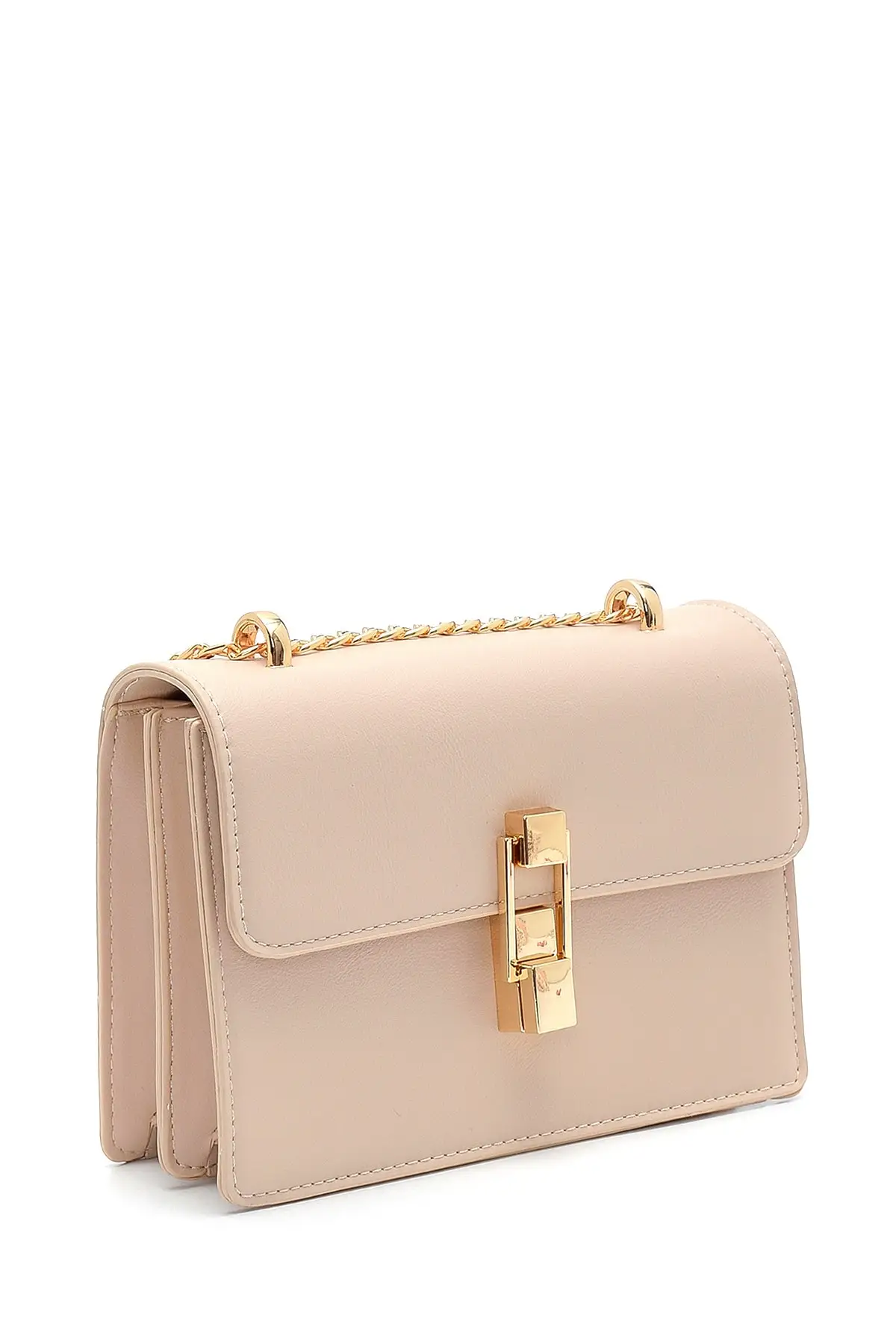 Women's Cream Chain Detail Cross Bag