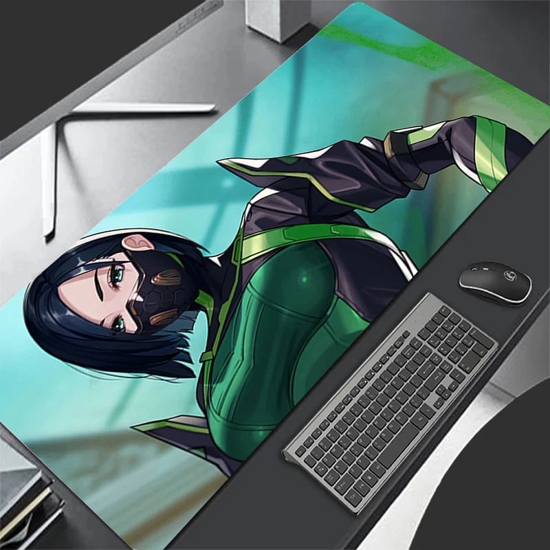 Alas Mouse Pola Alas Permainan Alas Mouse Karet Aksesori PC Alas Meja Anti Selip Alas Meja Viper V-valorant Kantor Alas Keyboard Gamer