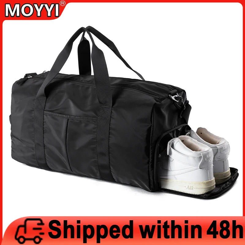 MOYYI Men Travel Bag Luggage Large Capacity 25L Waterproof Nylon Sports Gym Bag with Separate Wet Dry Business Outdoor Handbag