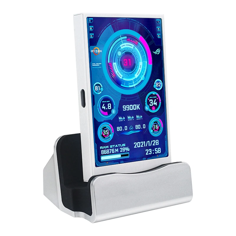 컴퓨터 CPU RAM GPU HDD 모니터 용 3.5 인치 Type-C 보조 화면 320*480 IPS LCD ISB 디스플레이 TURZX 소프트웨어 AIDA64 없음 썸네일 6