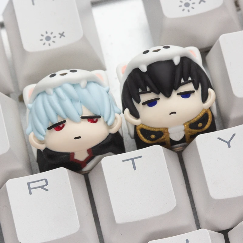 

Sakata Gintoki Hijikata Toushirou Key Cap Personality Resin Anime Keycaps MX Switch Keycaps for Mechanical Keyboard Accessories